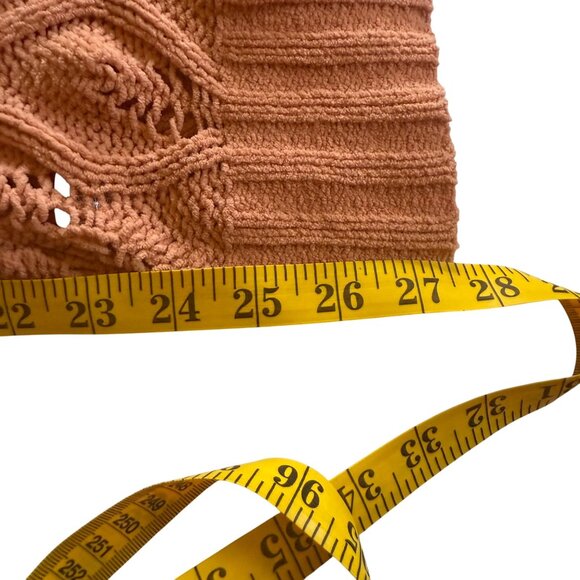 Derek Heart Peach Crochet Cardigan Women's S - Y2K Open Knit Sweater Layer Boho - Picture 12 of 12
